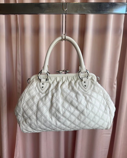 Marc Jacobs Quilted White Leather Stam Bag