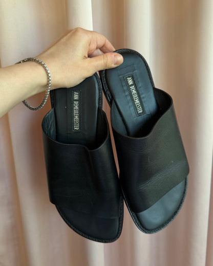Ann Demeulemeester Black Leather Slides