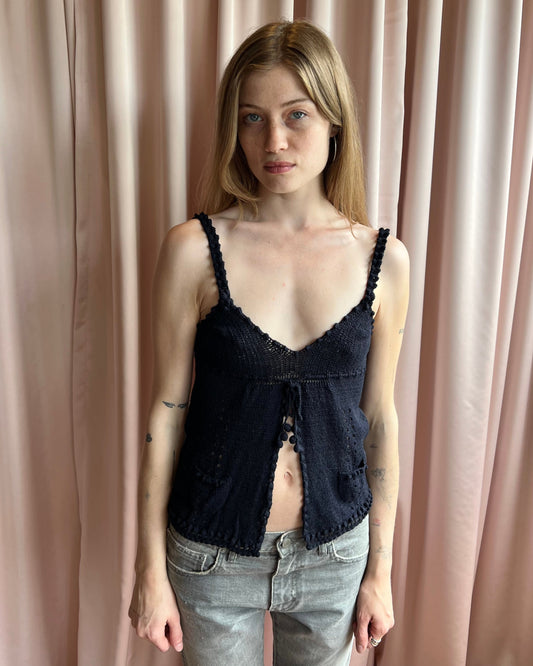 Tsumori Chisato Navy Knit Tank Top