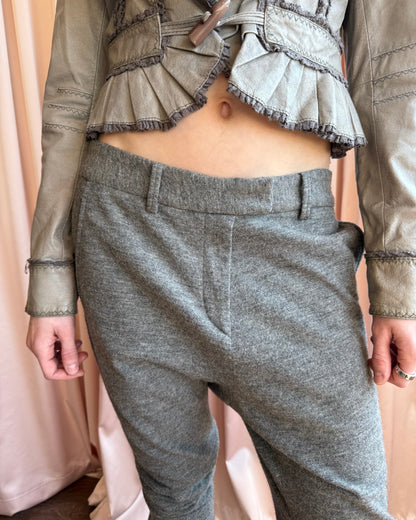 Isabel Marant Grey Alpaca Wool Drop Trousers