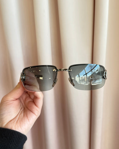 Gucci 2744 F/S Horsebit Black Half-Rim Sunglasses