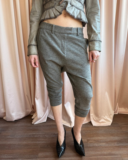 Isabel Marant Grey Alpaca Wool Drop Trousers