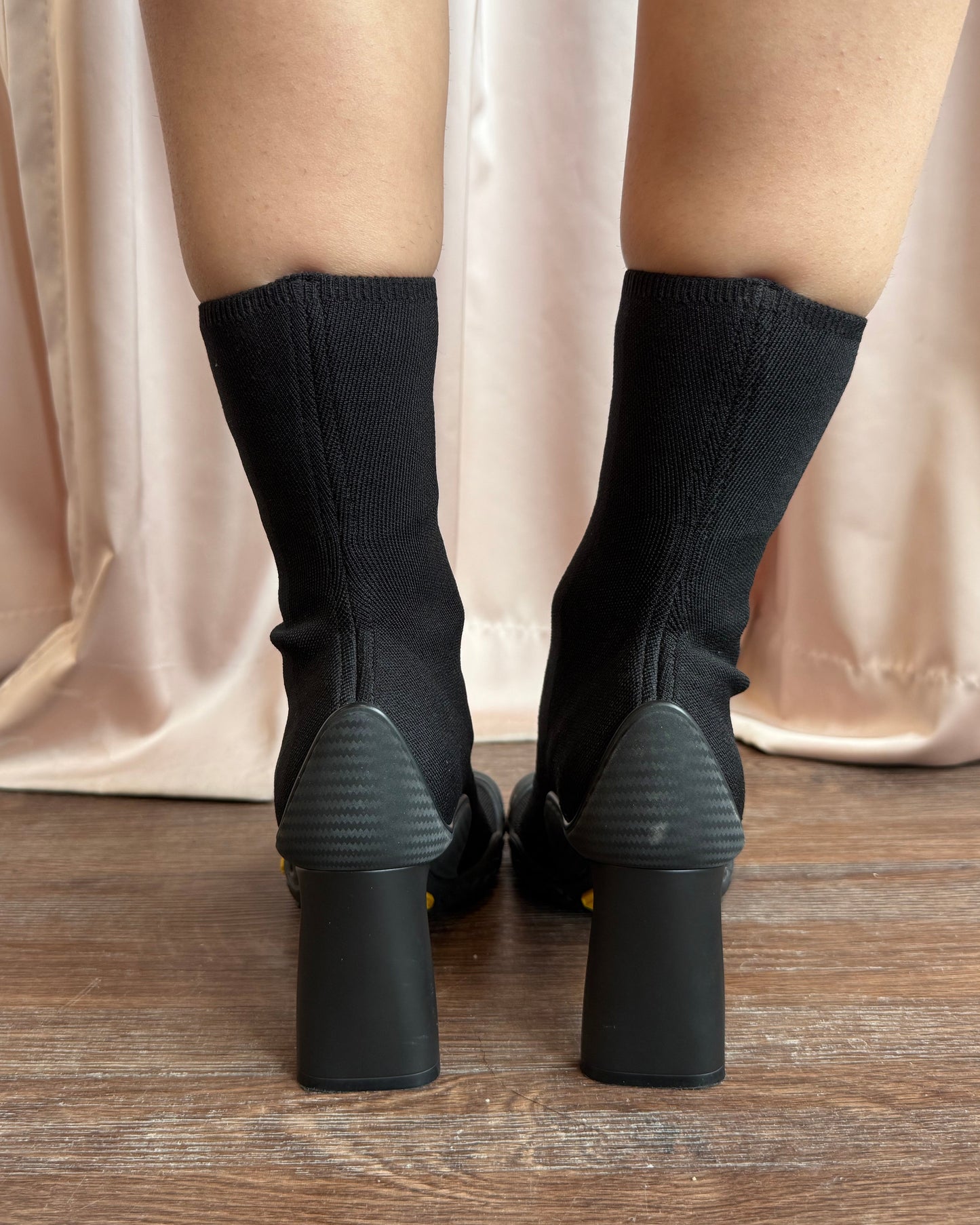 Balenciaga Vibram FiveFingers Black Heeled Toe Sock Boots