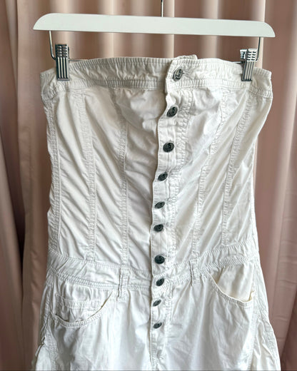 Italian Brand Sexy Woman White Strapless Jumpsuit