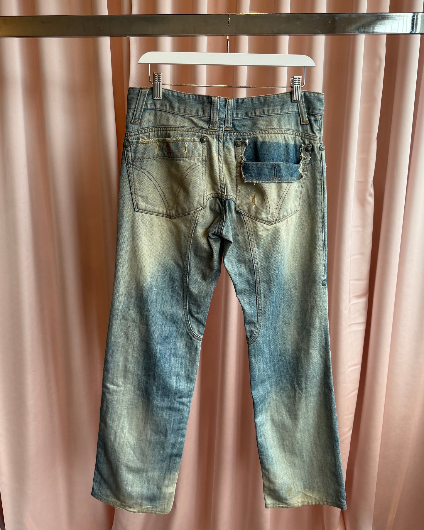 D&G S/S 2005 Distressed Faded Mud Wash Denim