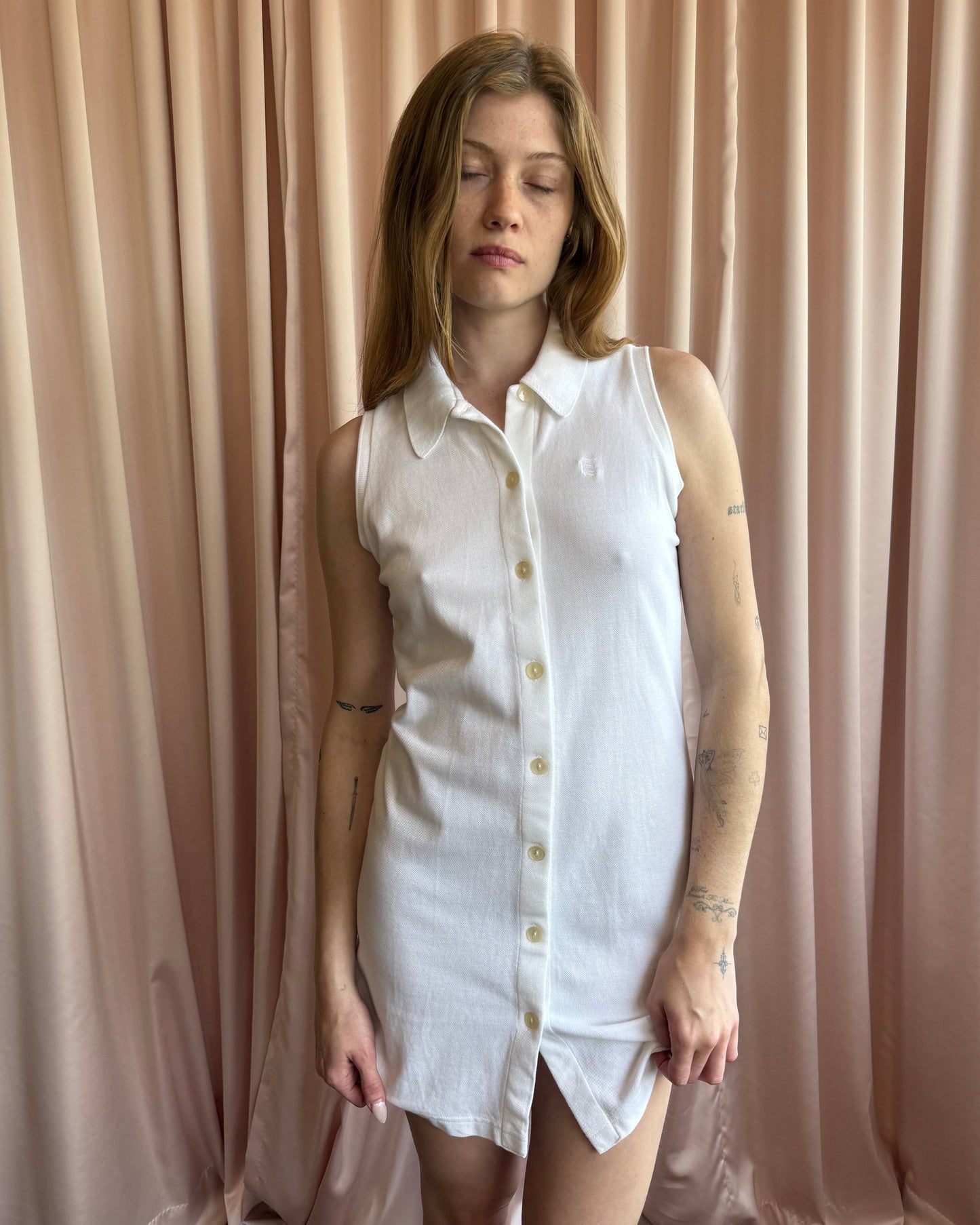 Escada Sport Sleeveless Polo White Mini Dress