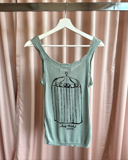 Hysteric Glamour Andy Warhol "Caged Bird" Knit Tank Top