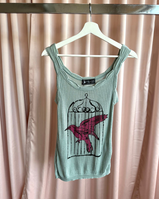 Hysteric Glamour Andy Warhol "Caged Bird" Knit Tank Top