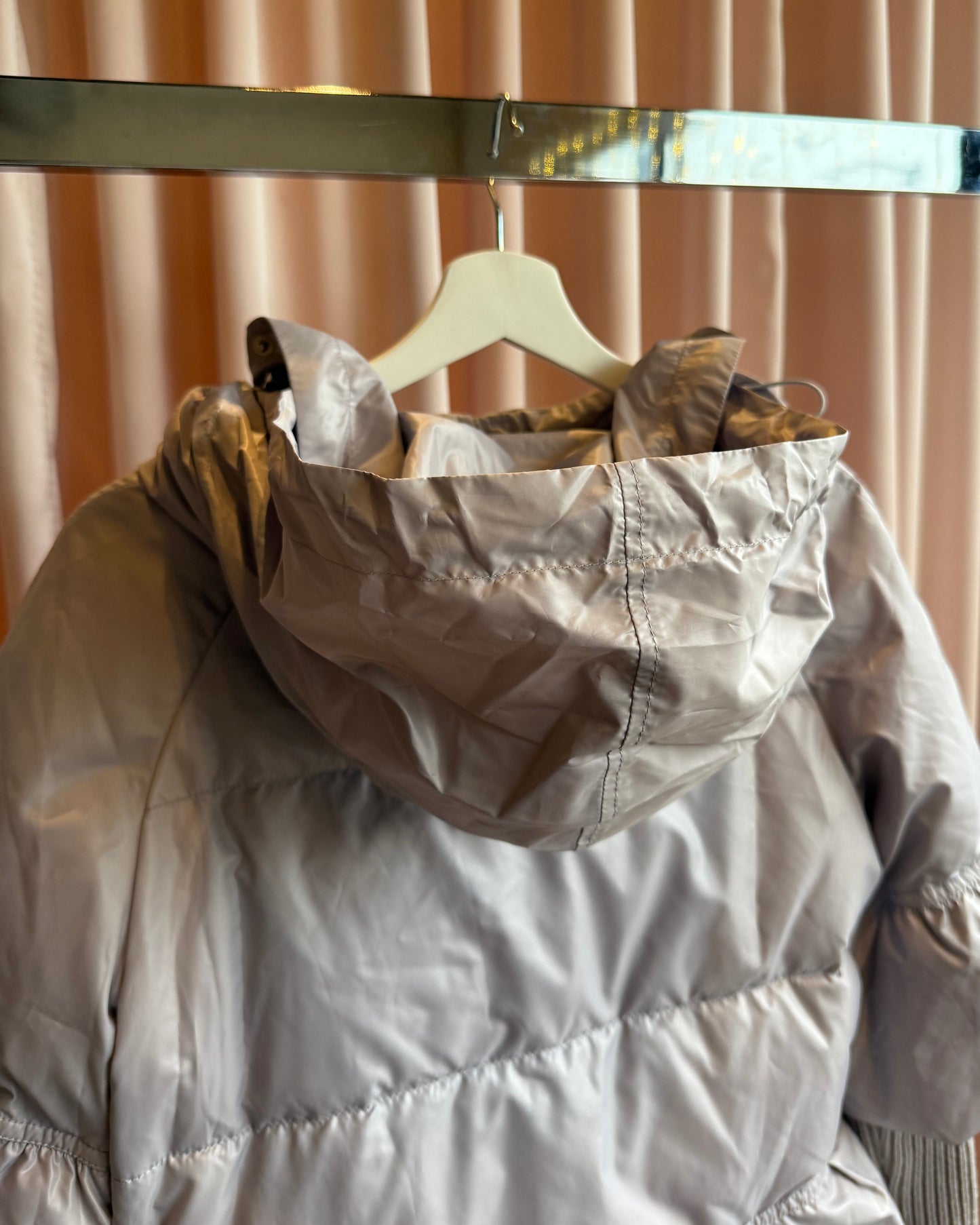 Italian Brand Lavender Knit Sleeve Puffer Jacket