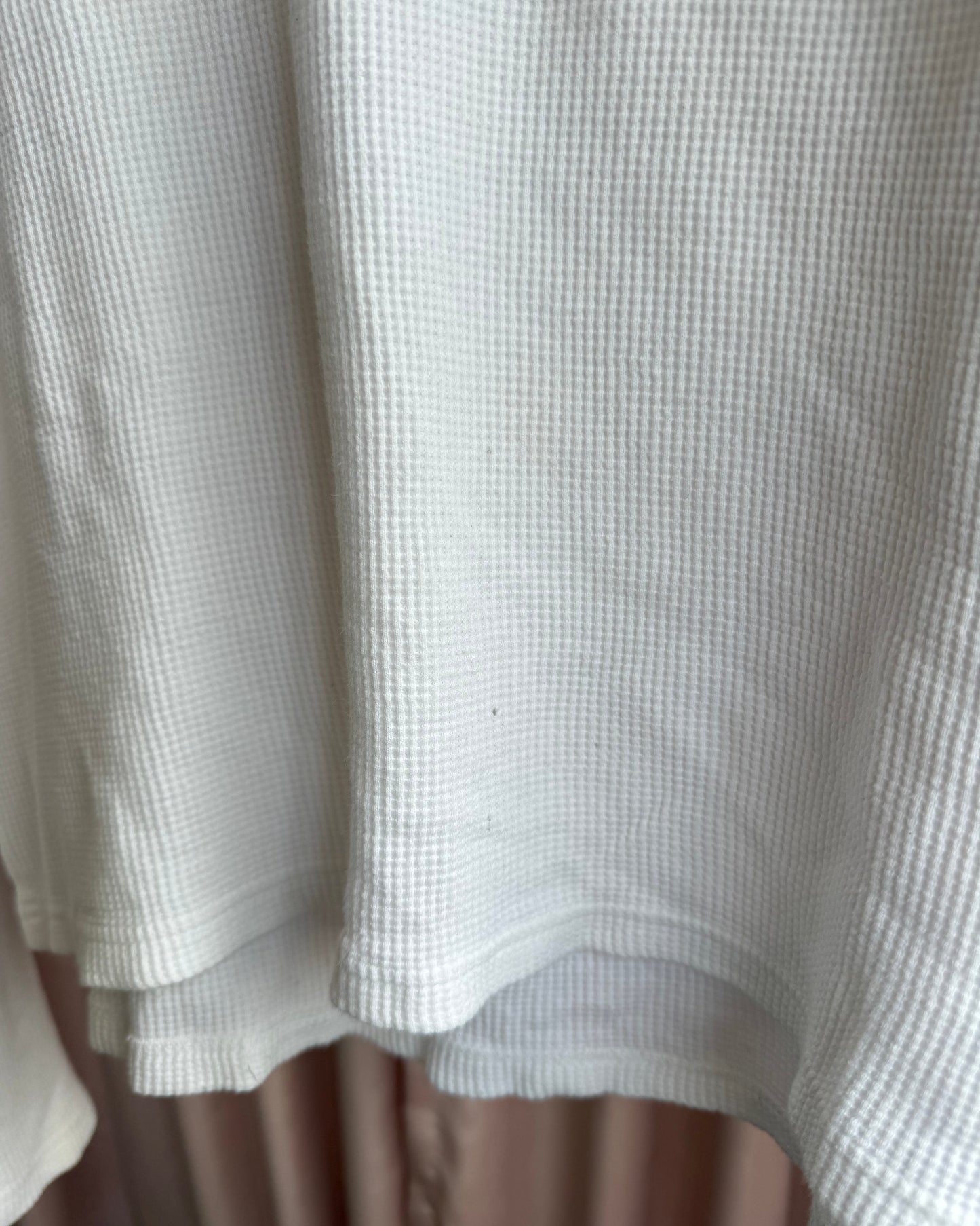 Kapital White Waffle Knit Cotton High Neck Hoodie