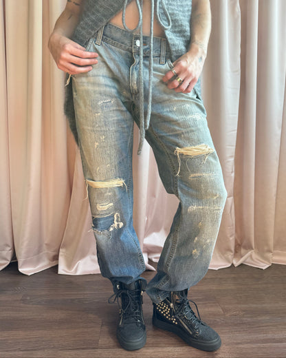 Dolce & Gabbana Distressed Light Wash Denim