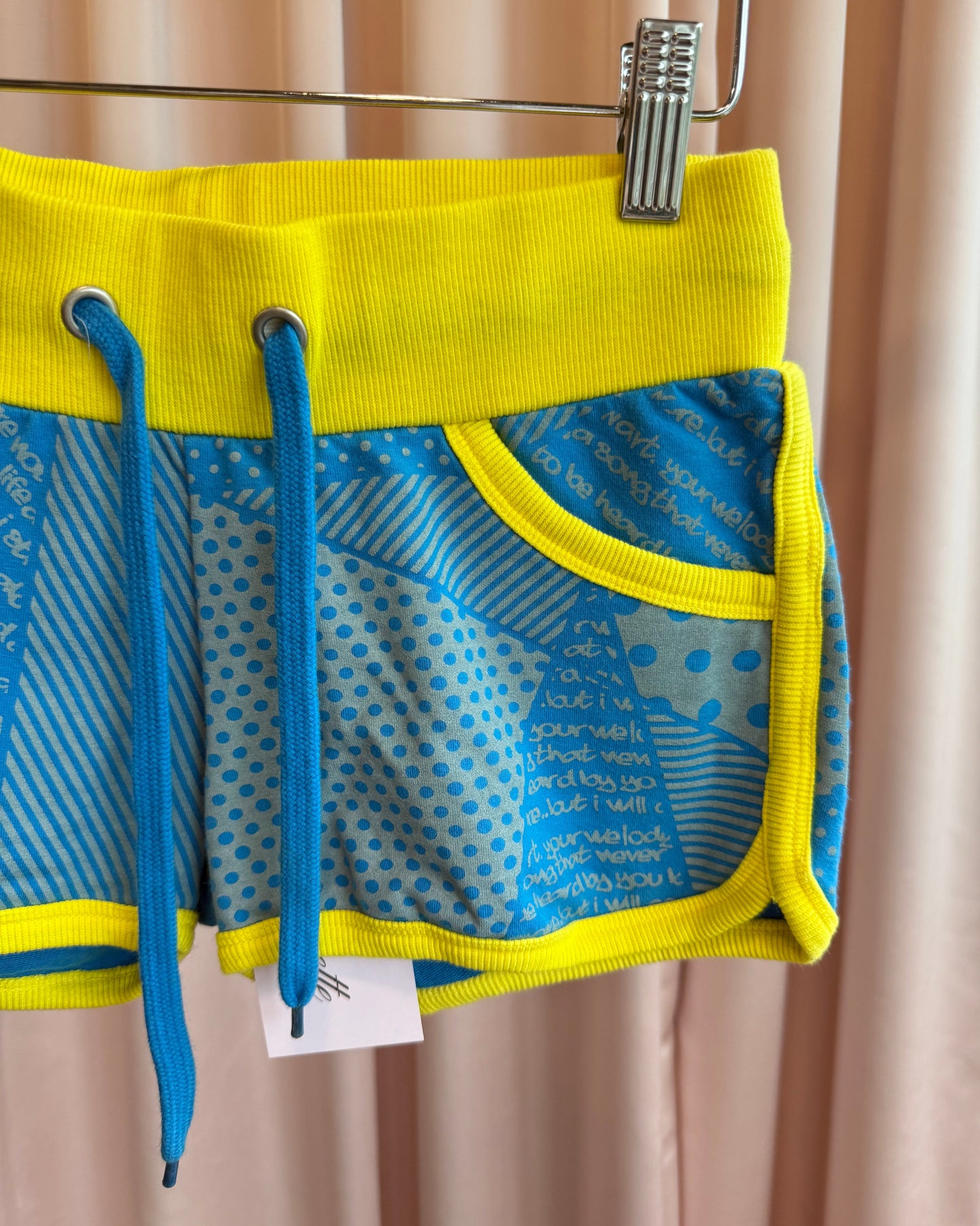 Japanese Brand Blue & Yellow Mini Track Shorts