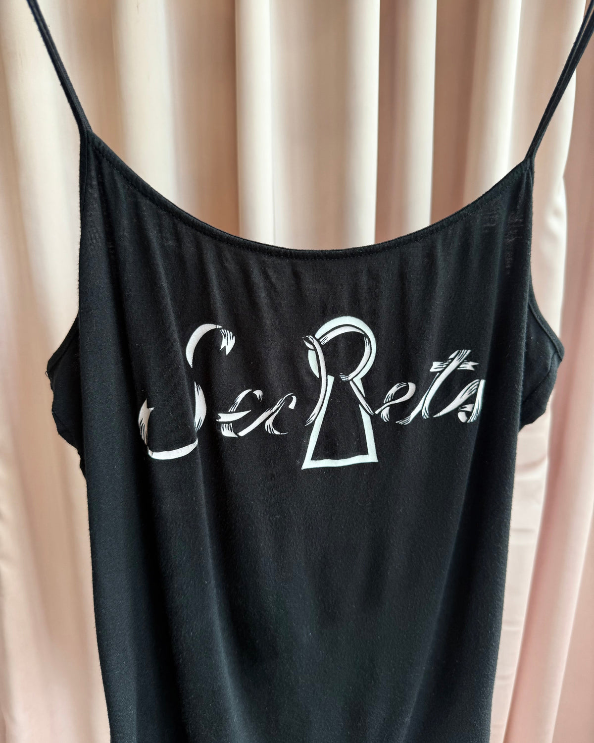 Chantal Thomass X Damart "Secrets" Graphic Black Tank Top