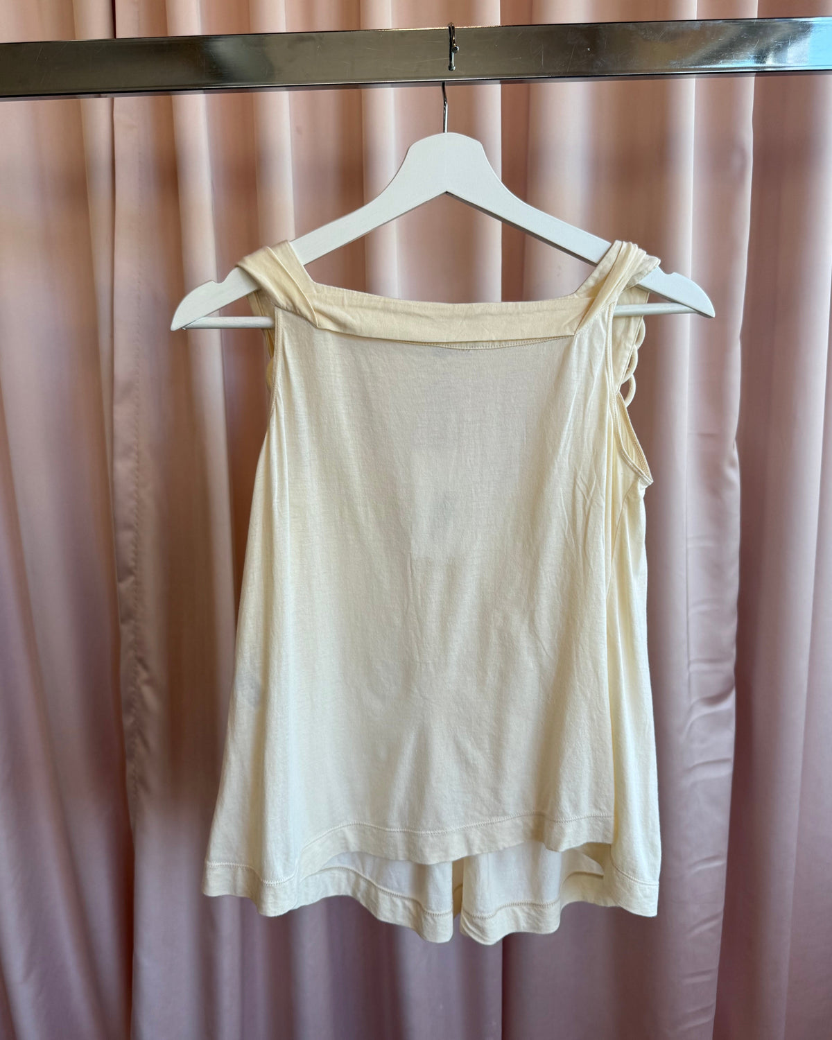 See by Chloé Cream Ring Neckline Tank Top