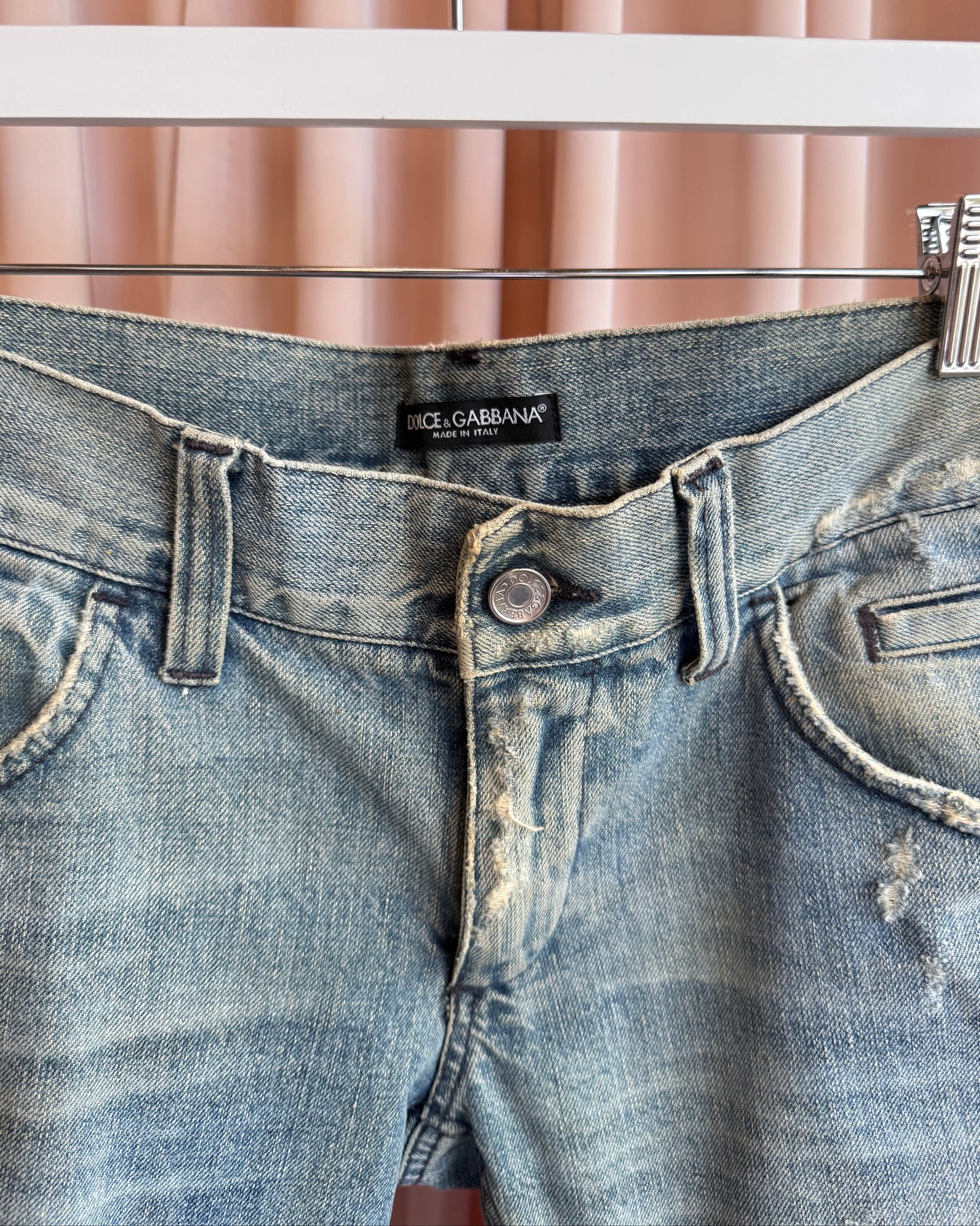 Dolce & Gabbana Distressed Straight Leg Denim