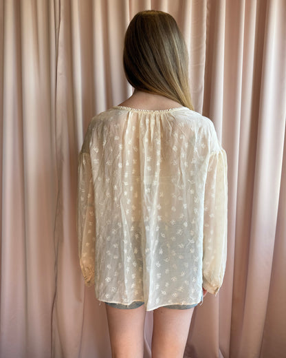 Tsumori Chisato Butterfly Embroidered Mohair Embellished Blouse