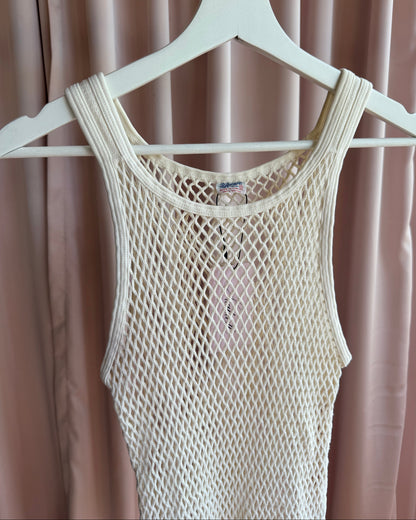 1960's Brynje Norway Fishnet Cotton Tank Top
