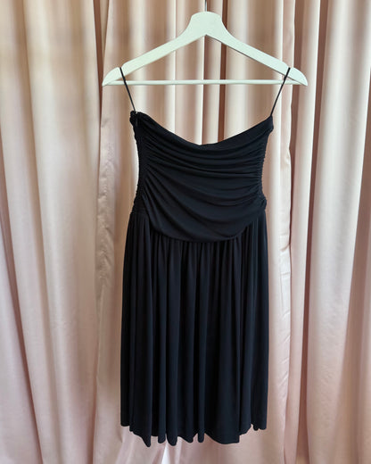 Norma Kamali High Waisted Black Midi Skirt