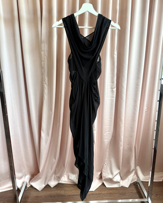 Rick Owens S/S 12 Naska Black Sleeveless Draped Dress