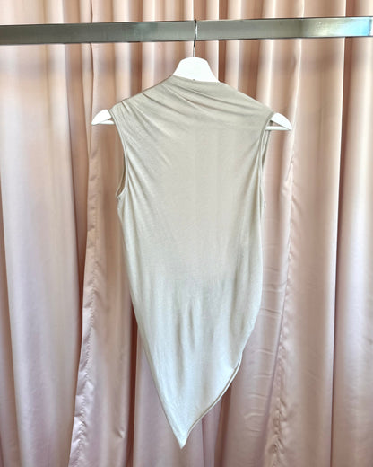 Rick Owens Lilies S/S 20 Pearl Asymmetrical Open Back Tank Top