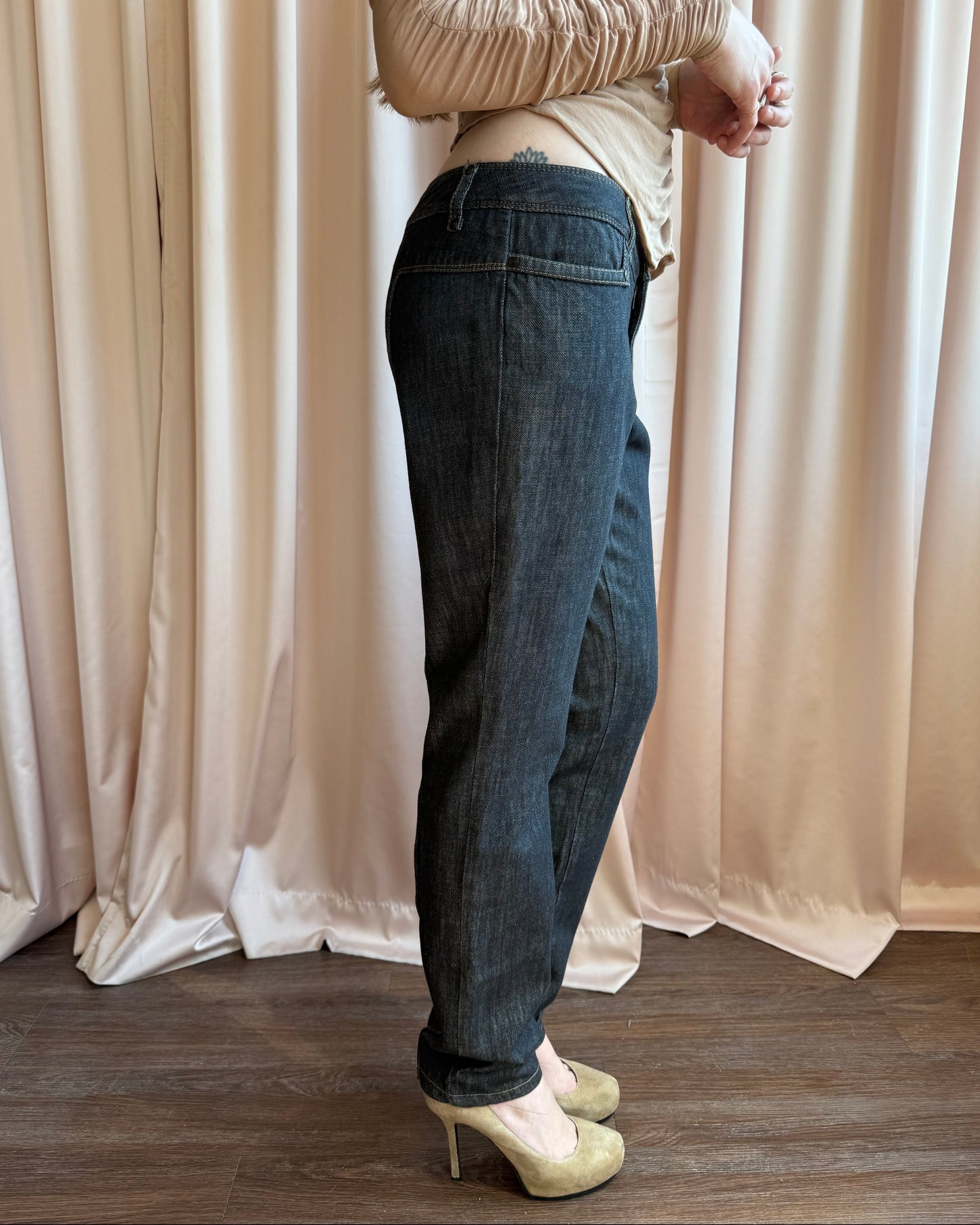 Gucci S/S 2003 Snap Back Dark Wash Slim Cut Denim