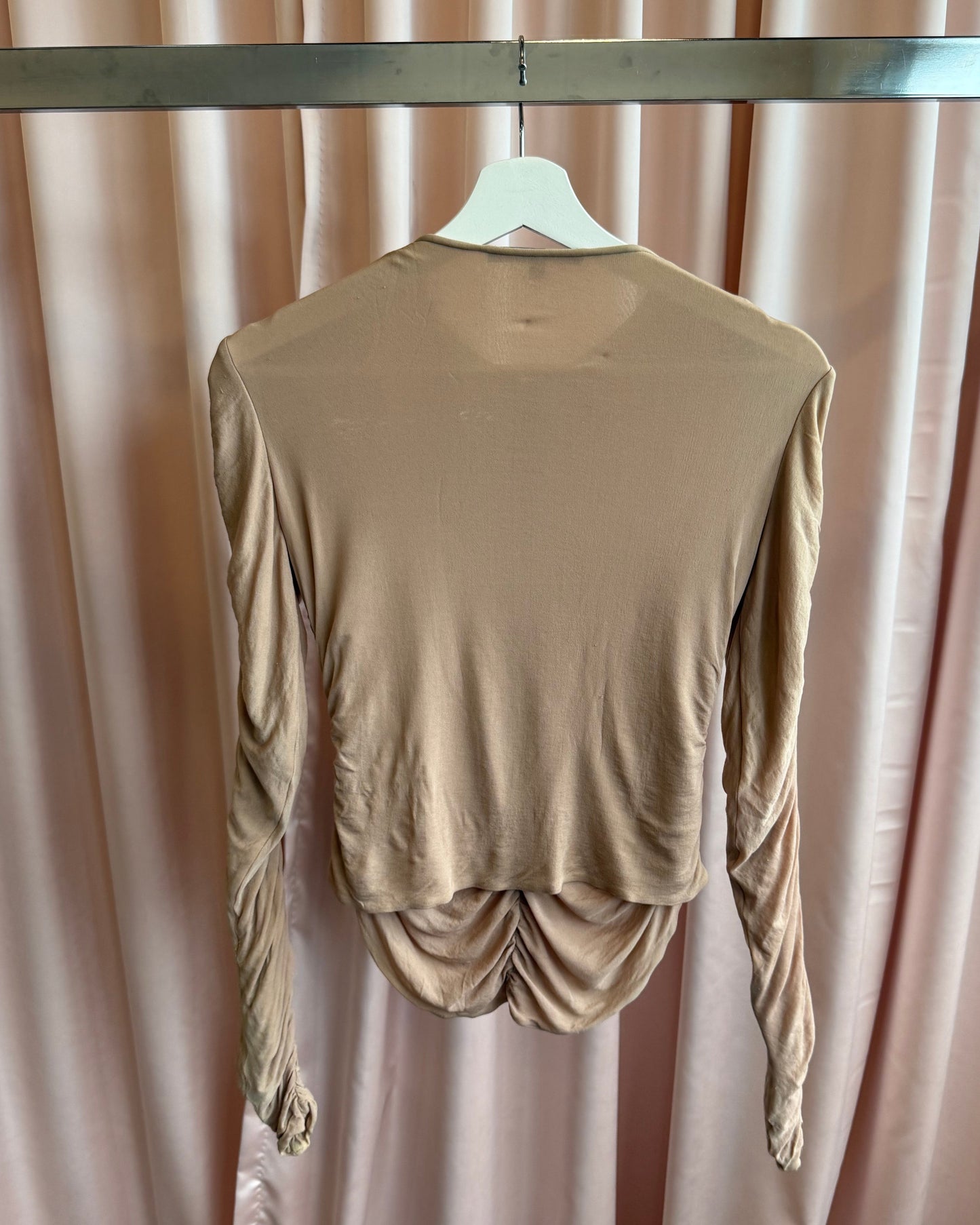 Gucci F/W 1999 by Tom Ford Runway Ruched Long Sleeve Blouse