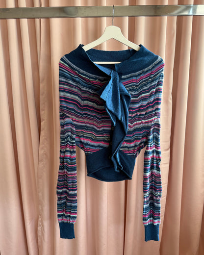Kiko Kostadinov Bluette Stripe Tiwi Multi Cardigan