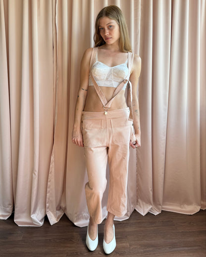 MM6 Maison Margiela Salmon Pink Denim Overalls