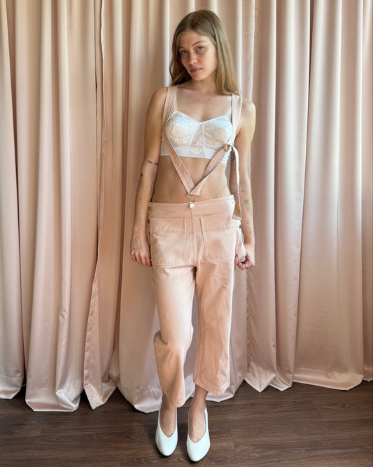 MM6 Maison Margiela Salmon Pink Denim Overalls