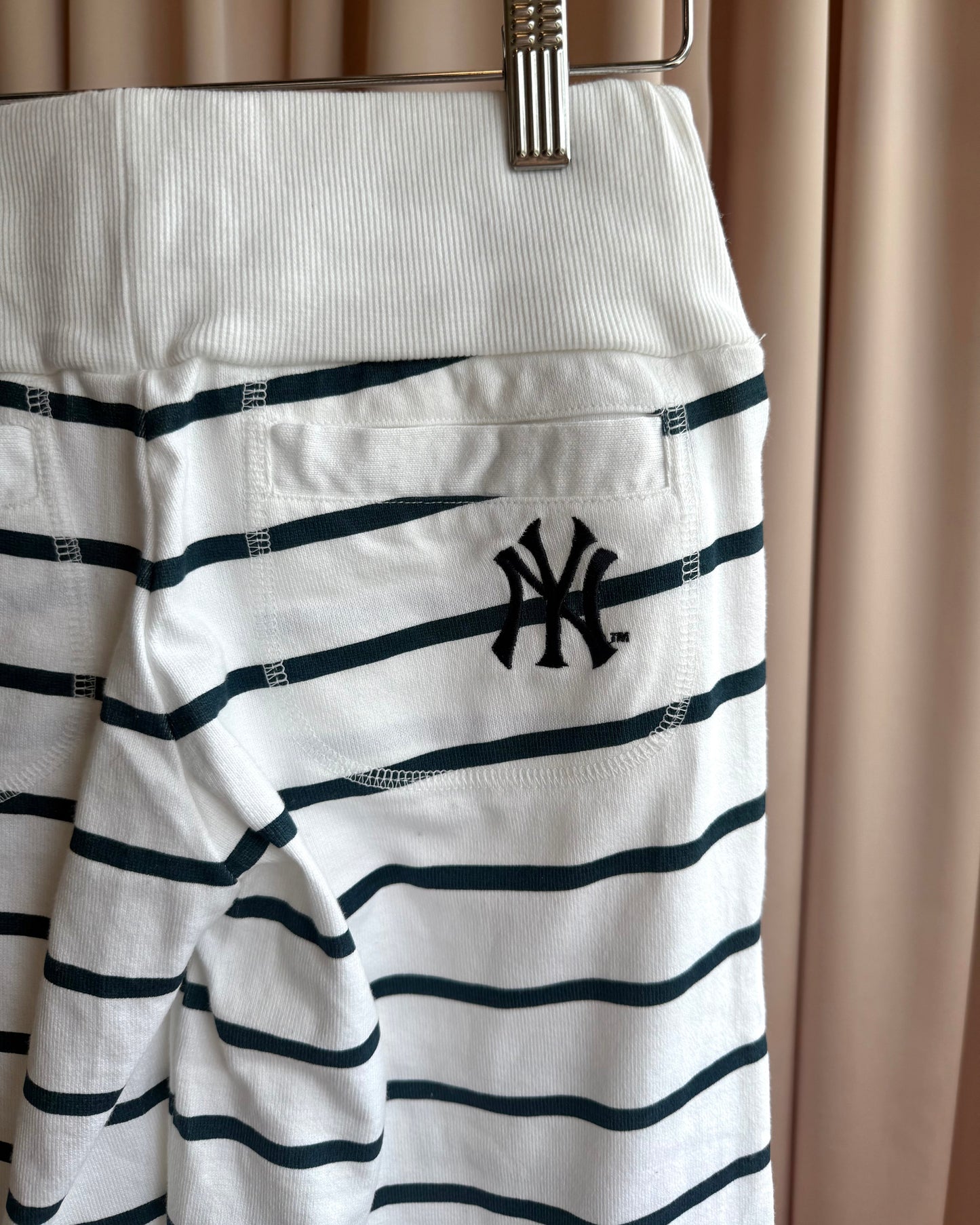 Japanese Brand x NY Yankees Breton Striped Wide Leg Track Pants
