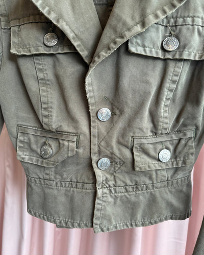 Dsquared² S/S 2004 Olive Green Flared Sleeve Denim Jacket
