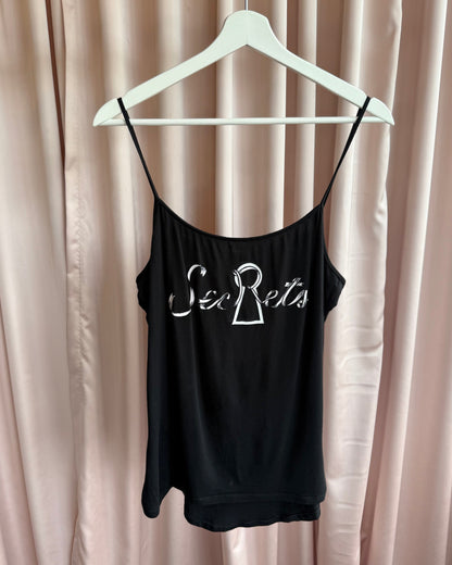 Chantal Thomass X Damart "Secrets" Graphic Black Tank Top