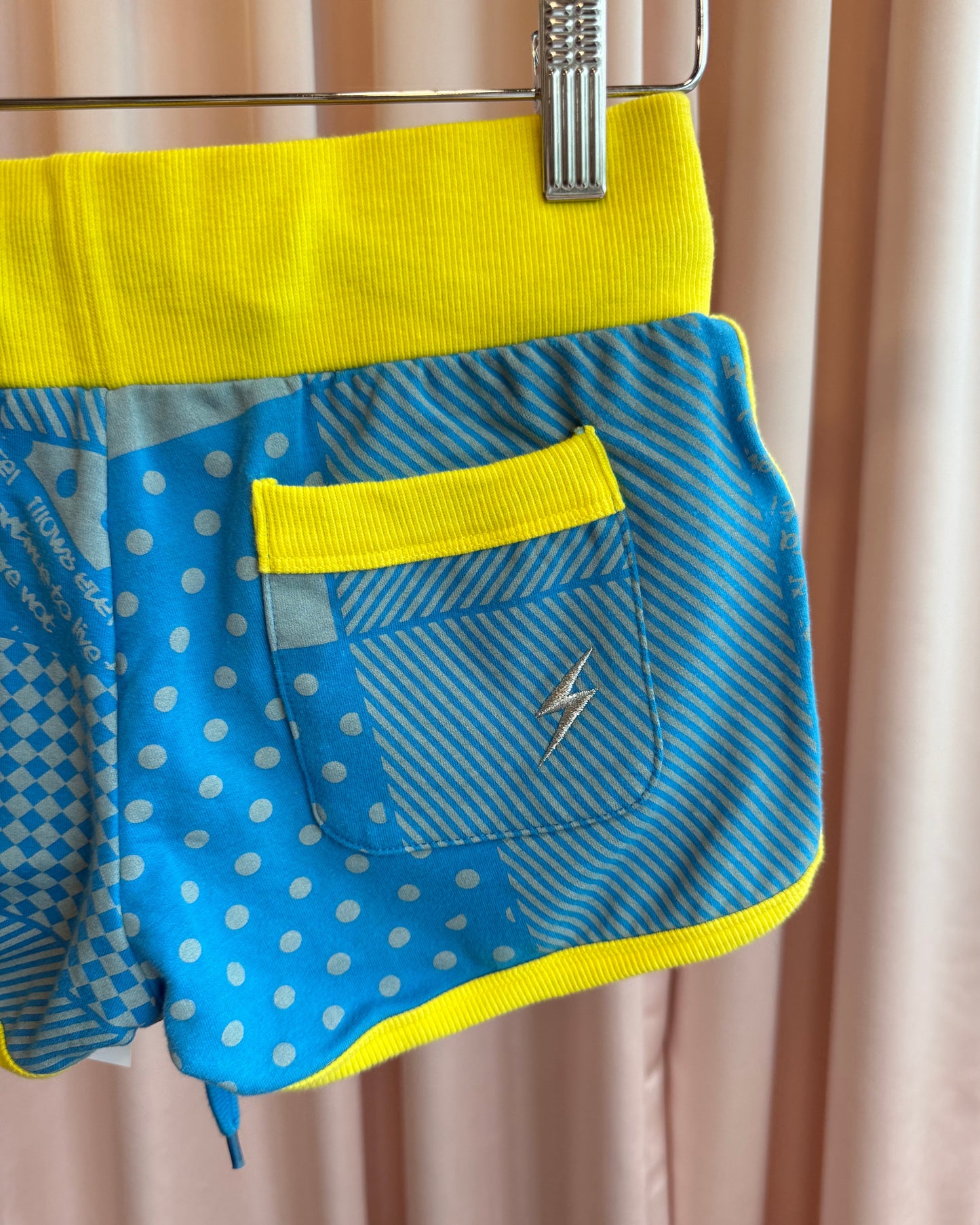 Japanese Brand Blue & Yellow Mini Track Shorts
