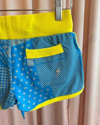 Japanese Brand Blue & Yellow Mini Track Shorts