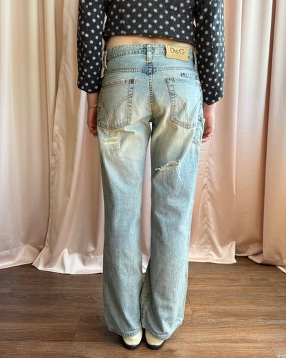 D&G 2000’s Era Distressed Light Wash Denim
