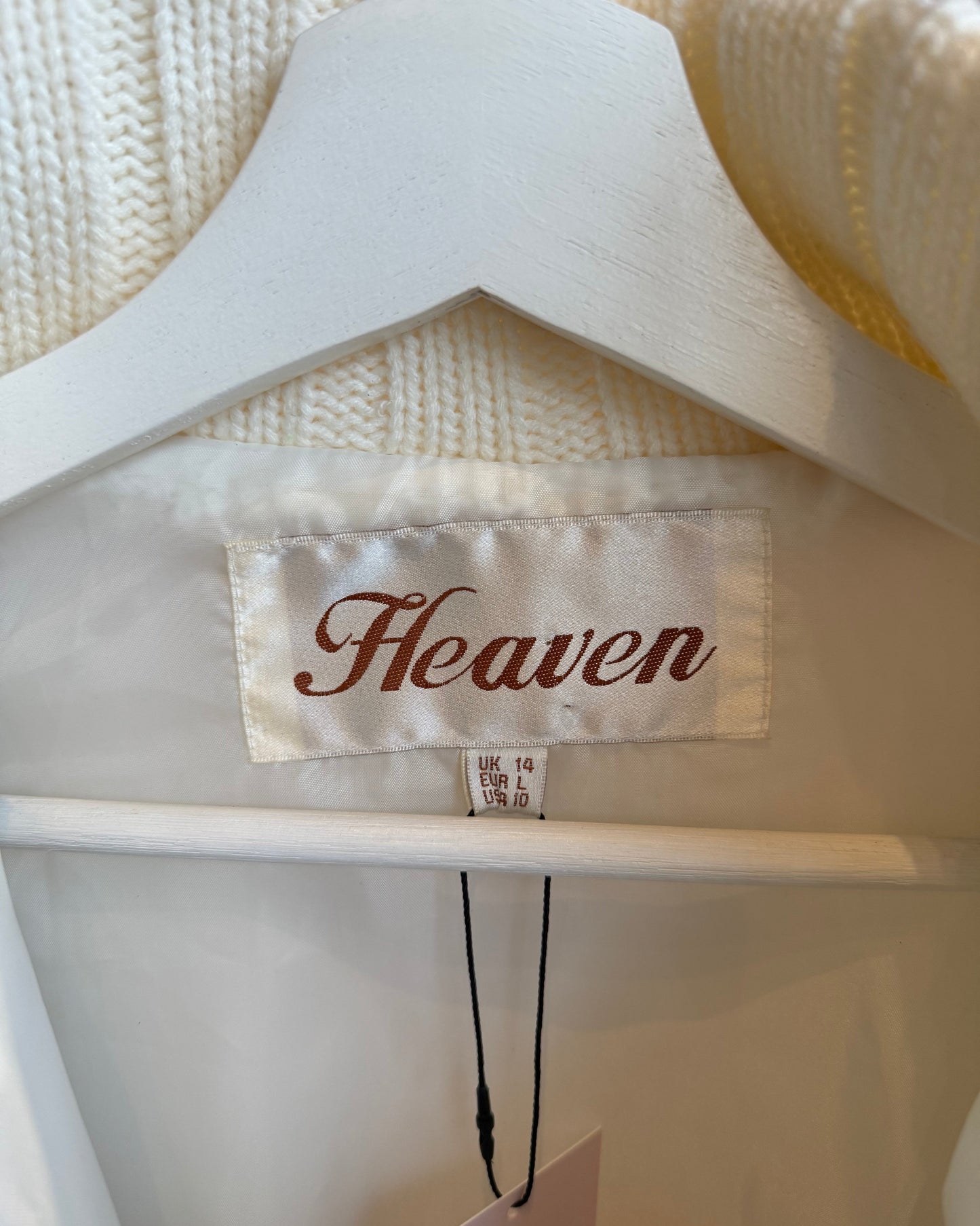 Heaven White Faux Fur Cable Knit Zip Up Sweater