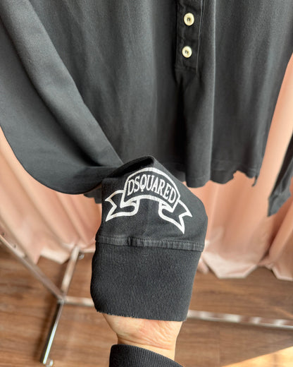 Dsquared² F/W 2005 Black Long Sleeve Polo Shirt