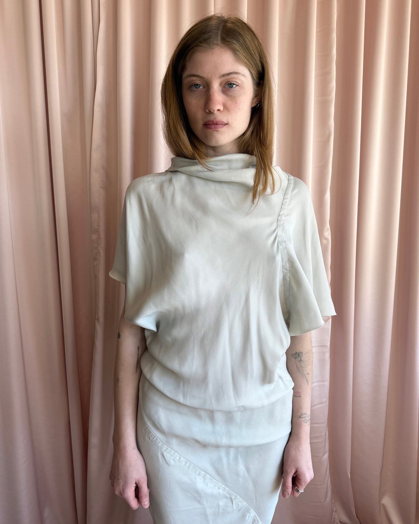 Rick Owens S/S 21 Phlegethon Oyster Full Length Dress