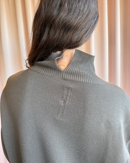 Rick Owens F/W 15 Sphinx Dark Dust Mock Neck Knit Long Sleeve Dress