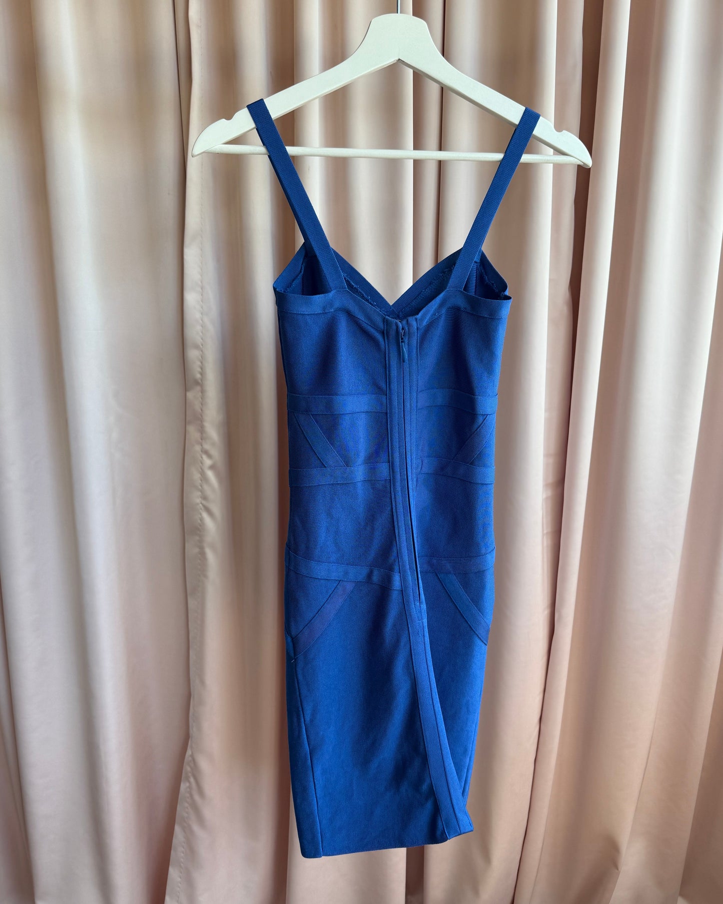 Bebe Cobalt Blue Sleeveless Bodycon Bandage Dress