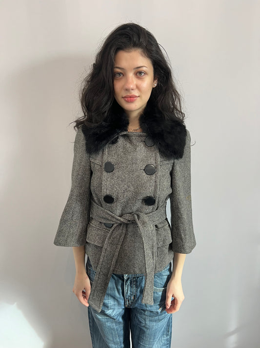 Genuine Fur Collar Peacoat