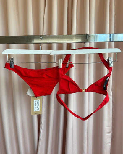Dsquared² Deadstock S/S 2005 Red Monogram Low Rise Bikini
