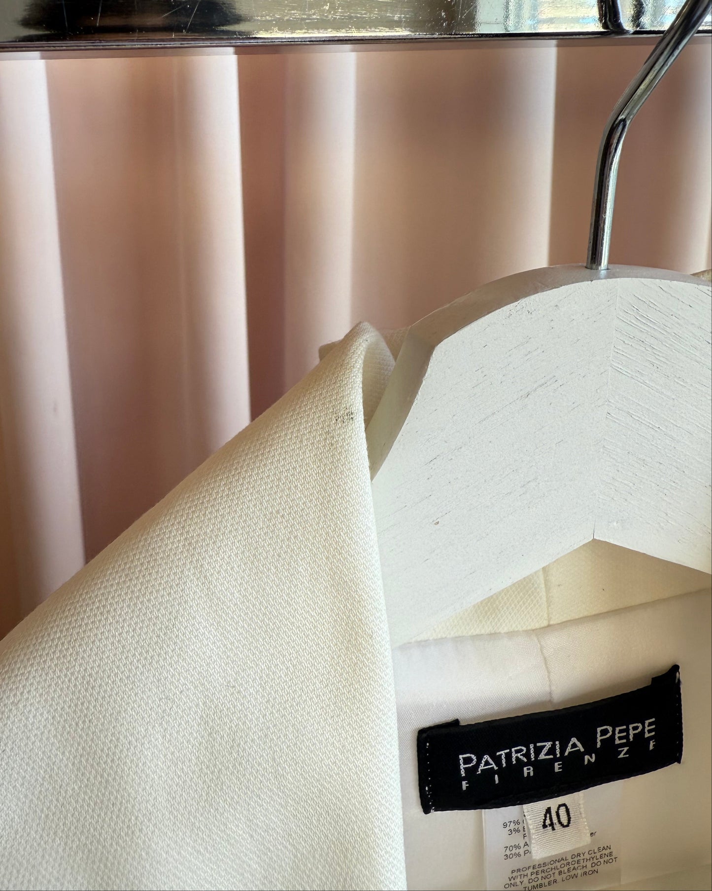 Patrizia Pepe Firenze White Cotton Blend Blazer