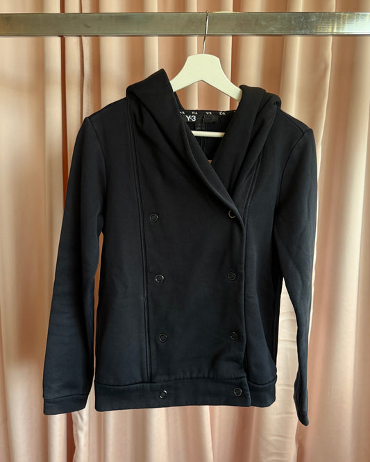 Y-3 F/W 2009 Black Double Breasted Hooded Sweat Jacket