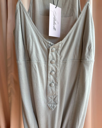 Diesel Light Grey Bell Drawstring Henley Tank Top