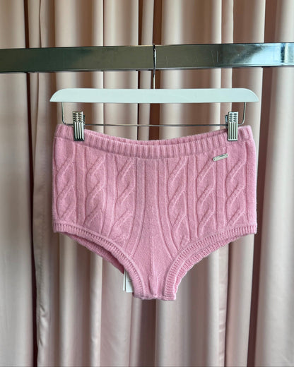 Blumarine NWT Pink Braid Cable Knit Shorts