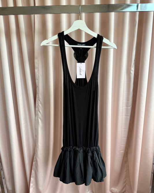 Italian Brand Drop Waist Black Tank Dress