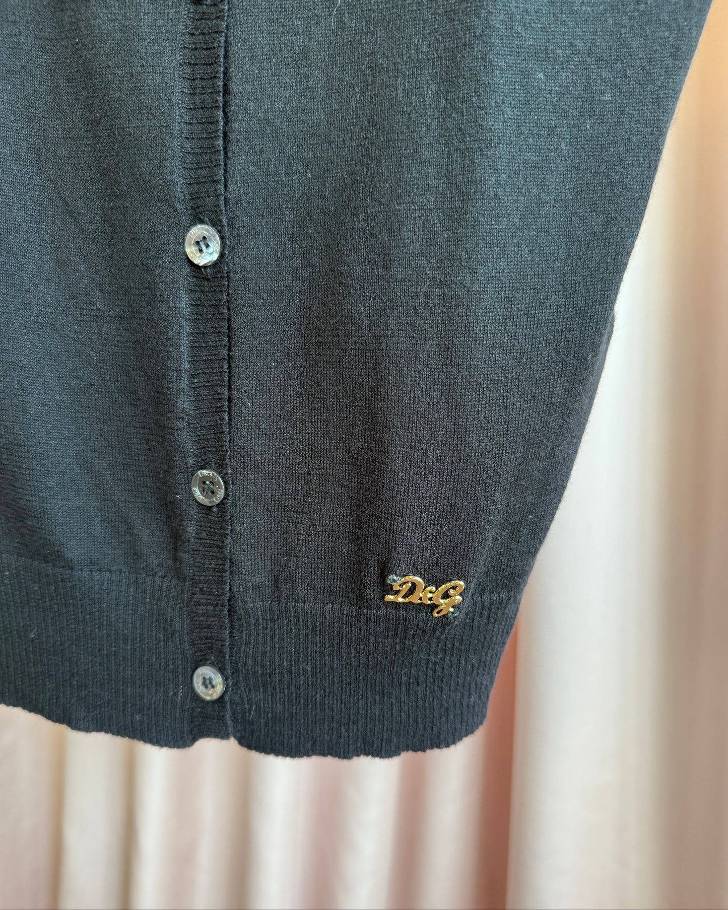 D&G Black Silk & Cashmere Blend Cardigan