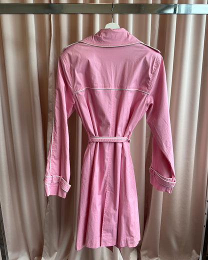 2000's Atmosphere Pink & White Trench Coat
