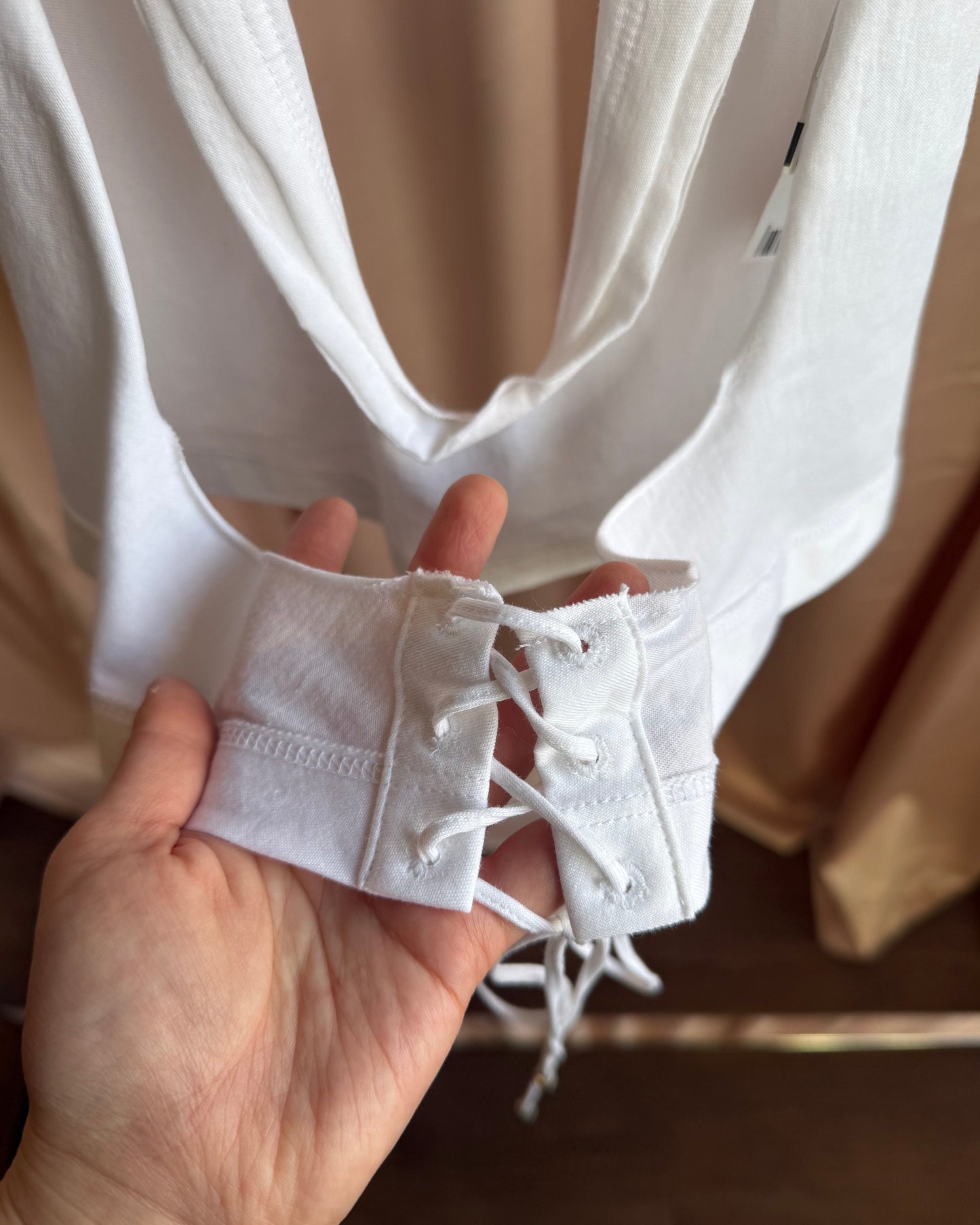 Dsquared² F/W 2023 Deadstock White Low Cut Halter Tank Top